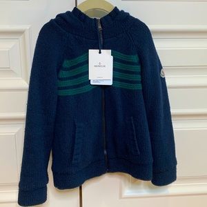 NWT Moncler knit sweater navy size 6 kids boys wool